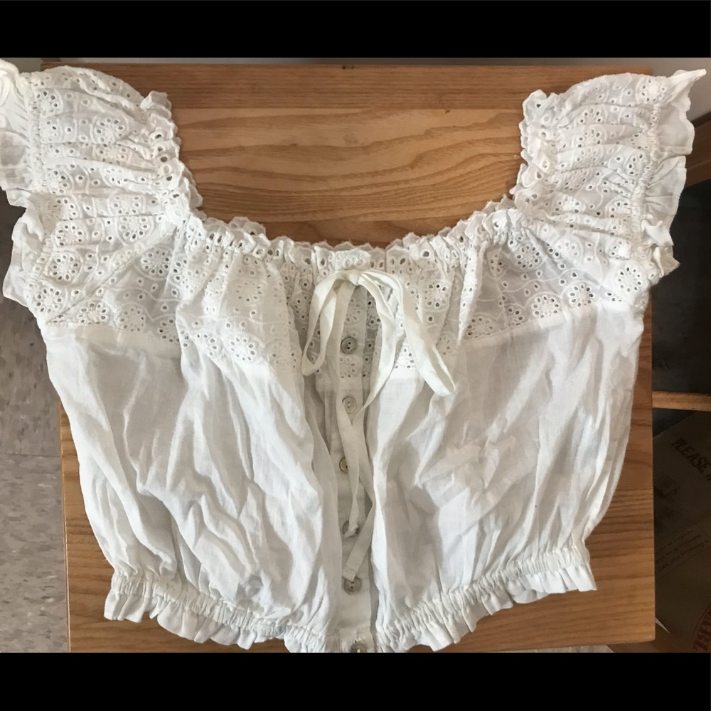 White crop blouse